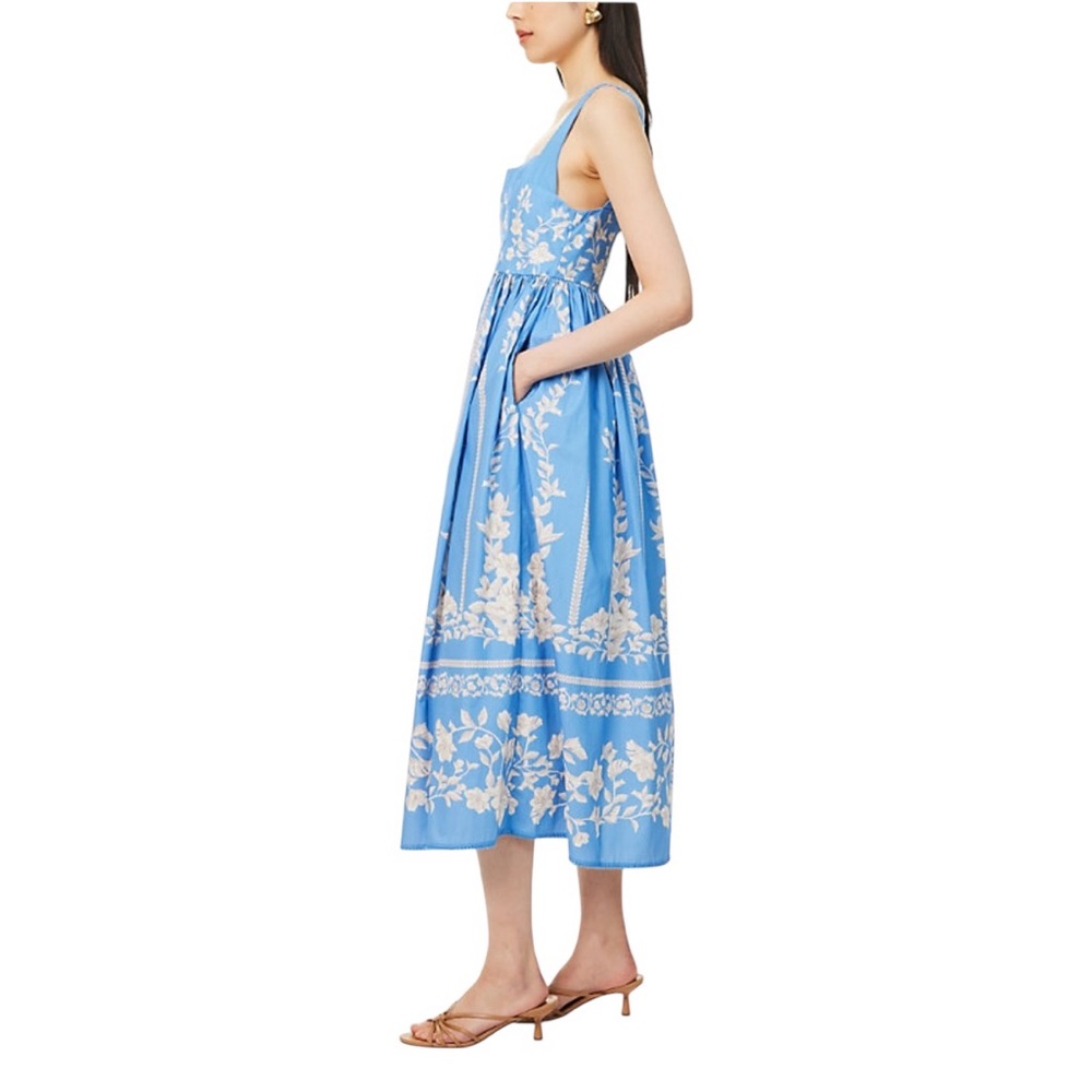 NEW AGUA x AGUA BENDITA Barbara Madera Midi Dress. Color: Blue. Size: XS. NWT - Picture 4 of 12